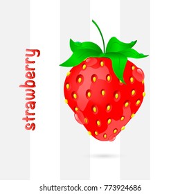 Strawberries fruit. Vector illustration 