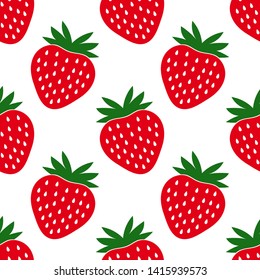 Strawberries fruits seamless pattern. Vector illustration