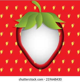 Strawberries greeting card or frame. Vector illustration.