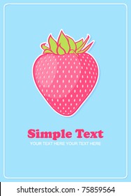 Strawberries greeting card. Vector illustration.