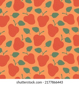 Strawberries hand drawn seamless pattern background. Seamless pattern texture design.