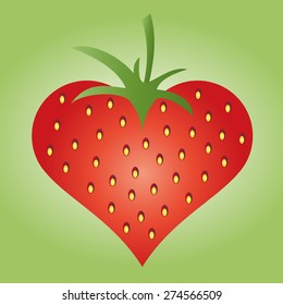 Strawberries heart sign