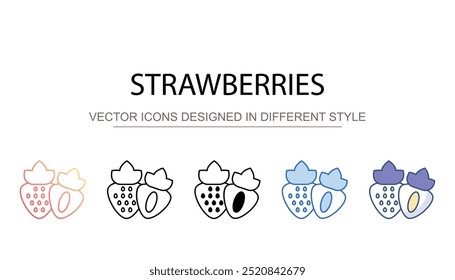 Strawberries icon design with white background stock illustration