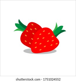 Strawberries Illustration Vector a simple, beautiful, vibrant, and bright color Strawberries for your perfect project