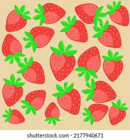 Strawberries illustration vector , tropicalfruit