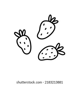 Strawberries isolated on white background. Vector hand-drawn illustration in doodle style. Perfect for cards, logo, decorations, recipes, menu, various designs.