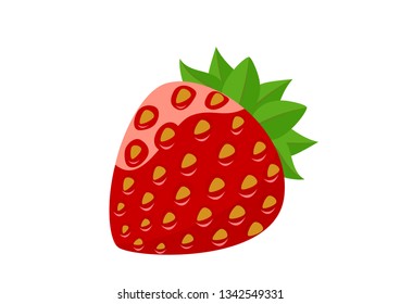 strawberries isolated vector image of organic summer dessert fruit