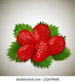 strawberries with leaves