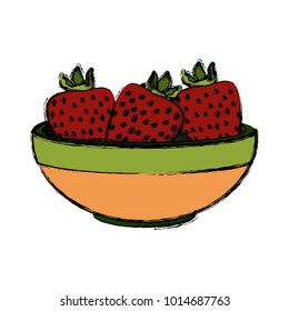 Strawberries on bowl