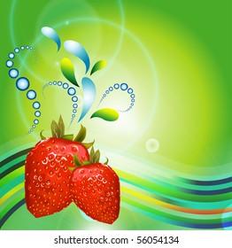 strawberries on colorful background