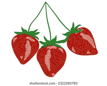 strawberries on a white background.