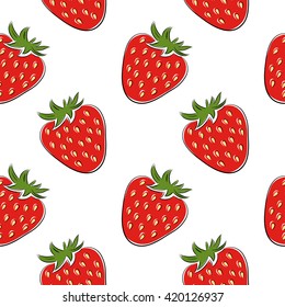 Strawberries on white background. 
