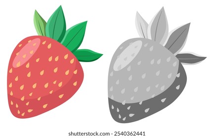strawberries. On a white background. Modern minimal style. vector flat design