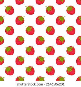 Strawberries on a white background. Seamless pattern. Vector background, texture.