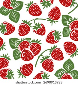 Conjunto de fondo de patrón de fresas. Colección icono de fresas. Vector