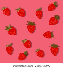 Strawberries pattern vector illustration background