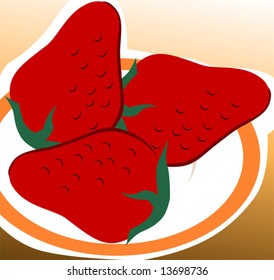 strawberries in a plate	