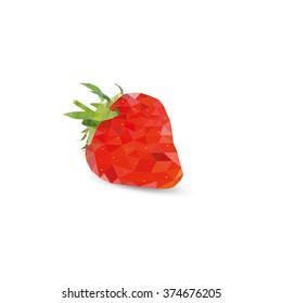 strawberries, polygonal graphics, vector illustration