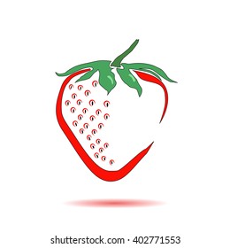 strawberries red green