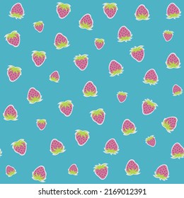 Strawberries seamless all over repeat pattern