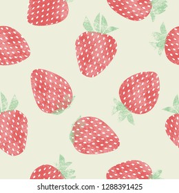 Strawberries seamless background vector pattern