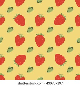 Strawberries seamless pattern