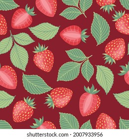 Strawberries seamless pattern background. Strawberry pattern.