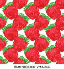Strawberries. Seamless pattern with berries. Hand-drawn background. Vector illustration. Real watercolor drawing.