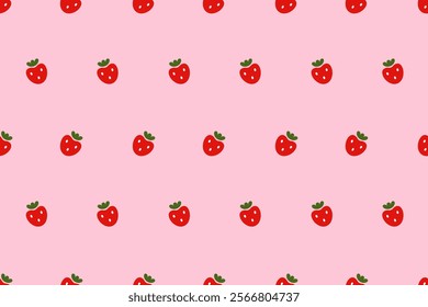 Strawberries seamless pattern. Cute children's pattern with berries. Baby Wallpaper. Summer horizontal looped background. Template for covers, textiles, wallpapers, wrapping paper, backgrounds