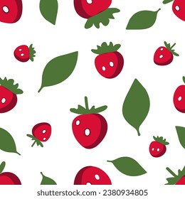 Strawberries seamless pattern, vector background