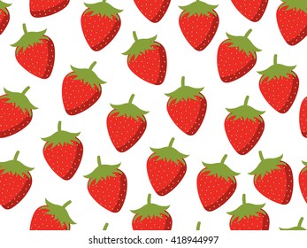 Strawberries seamless pattern. Vector background.