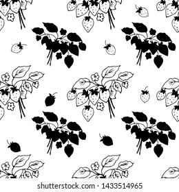 Strawberries. Seamless pattern. Vector illustration.