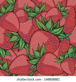 Strawberries. Seamless pattern. Wallpaper. vector illustration