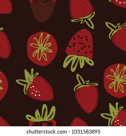 Strawberries seamless pattern for your design.