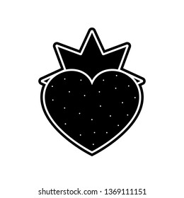 Strawberries in the shape of heart icon. Element of Valentine for mobile concept and web apps icon. Glyph, flat icon for website design and development, app development