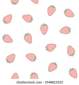 Strawberries simple seamless vector pattern