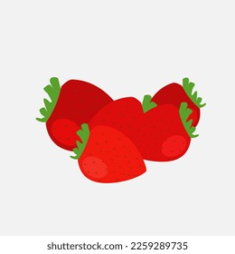 Erdbeeren, Vektor. Sammlung von Erdbeeren, Vektorgrafik auf weißem Hintergrund.