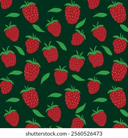 Strawberries, vector drawing. Berry set for the print. Juicy berries are seasonal.