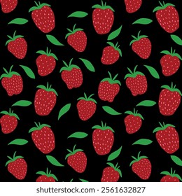 Strawberries, vector drawing. Berry set for the print. Juicy berries are seasonal.