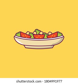 strawberries vector flat color icon