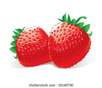 Strawberries (vector). In the gallery also available XXL jpeg image made from this vector