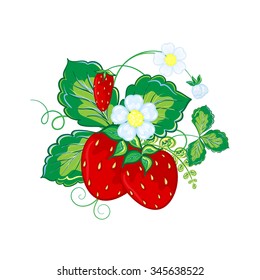 Strawberries vector hand draw cartoon illustrations. 
