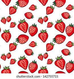 strawberries vector pattern on white background