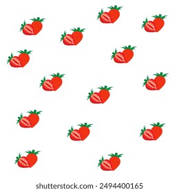  strawberries vector.strawberries icon and sliced strawberry on white background