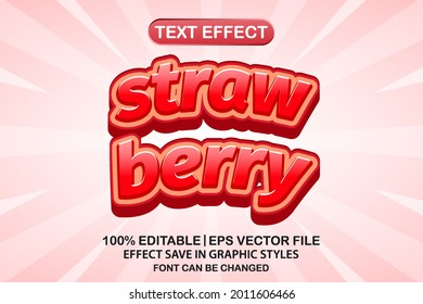 Strawberry 3d Editable Text Effect