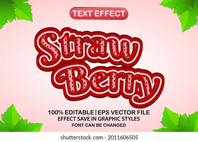 Strawberry 3d Editable Text Effect