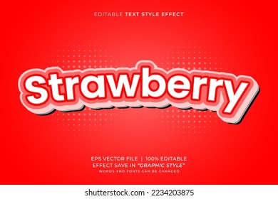 Strawberry 3D editable text effect template