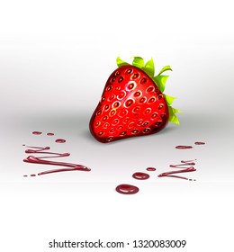 strawberry 3d realistic illustration vector chocolate drops