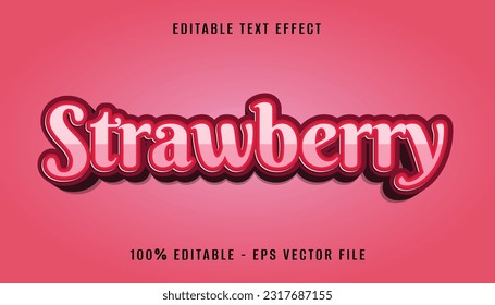 strawberry 3d text effect design	