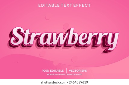 strawberry 3D text effect template